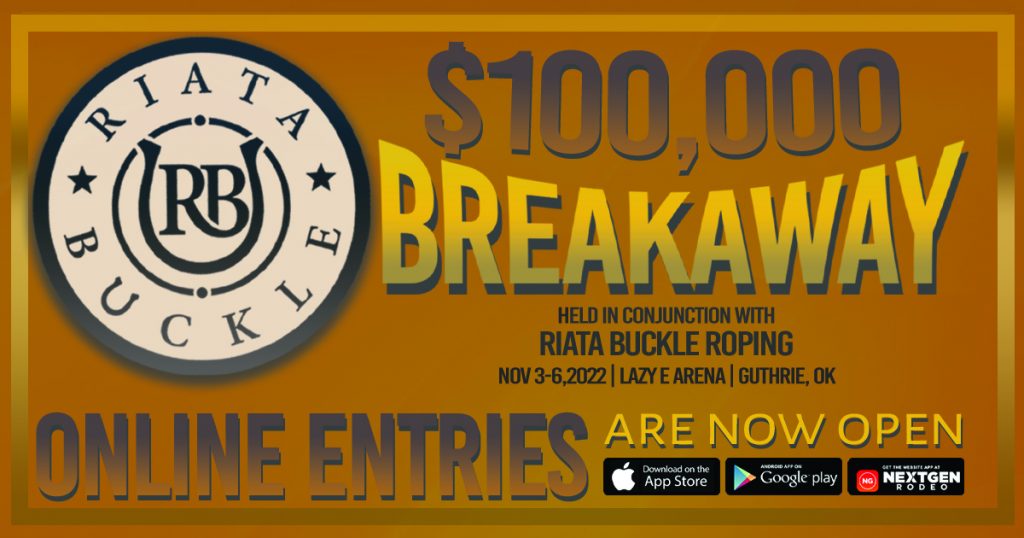 Riata Buckle Announces $100,000-guaranteed Breakaway Futurity Set For Nov. 3, 2022